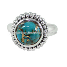 Blue Copper Turquoise 925 Solid Silver Ring Jewelry